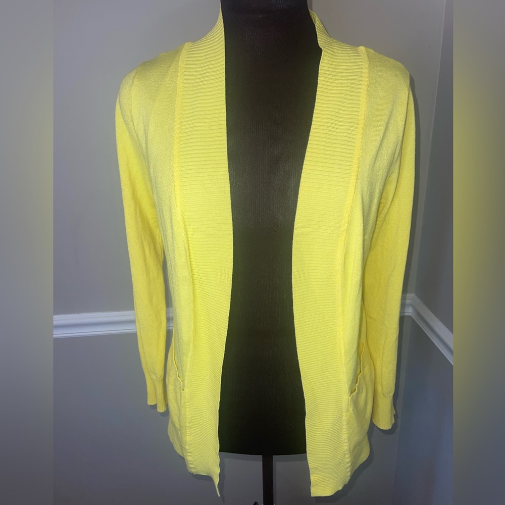 Cielo womens Open Cardigan Sweater‎ Yellow Small